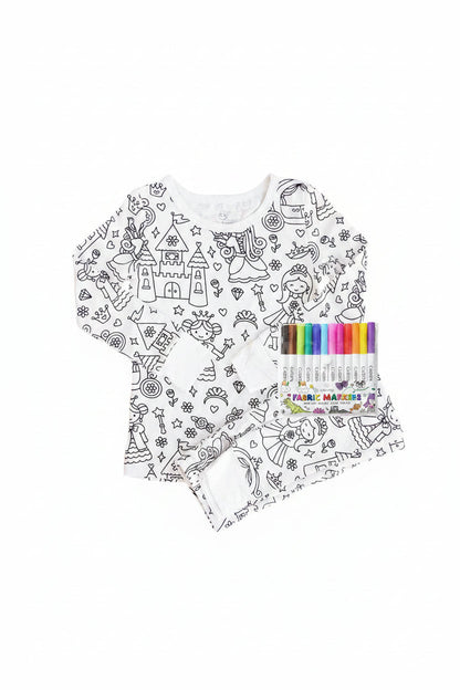Colorable Two Piece Pajama Set | Far Far Away