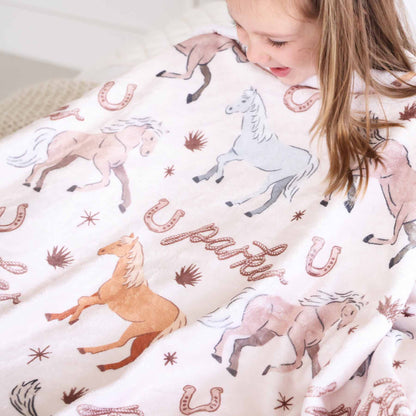 P's Ponies Personalized Kids Blanket