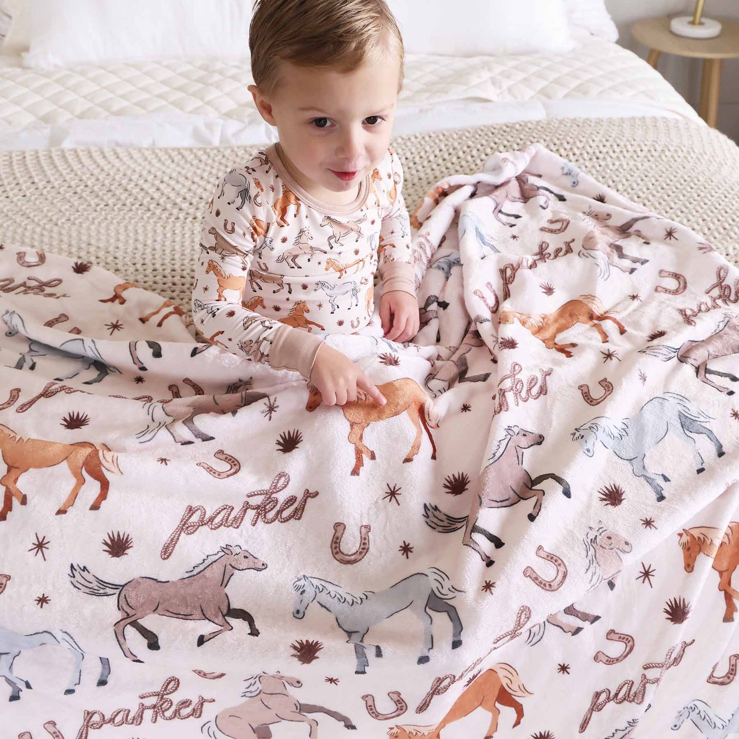 P's Ponies Personalized Kids Blanket