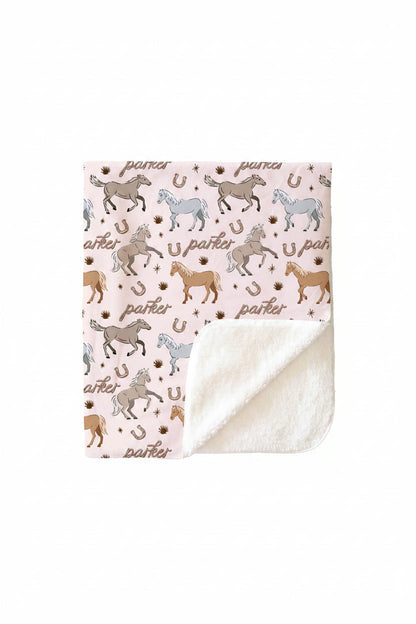P's Ponies Personalized Kids Blanket