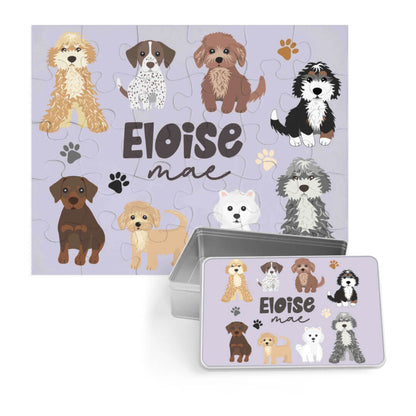 Kids Personalized 30 Piece Puzzle | Purple Puppy Pals
