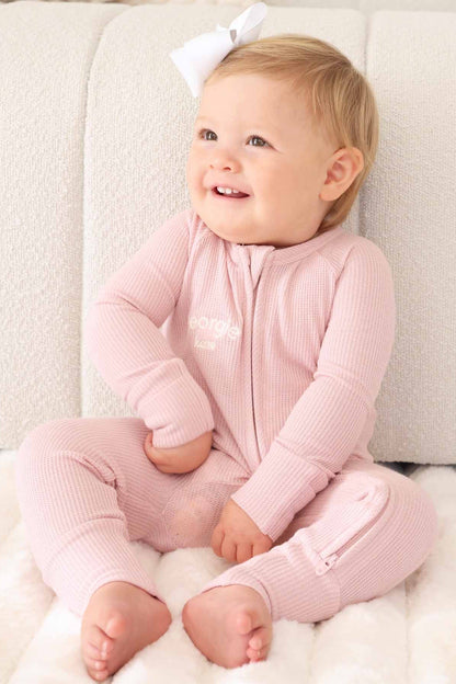 Embroidered Bamboo Waffle Convertible Zip Romper | Lotus