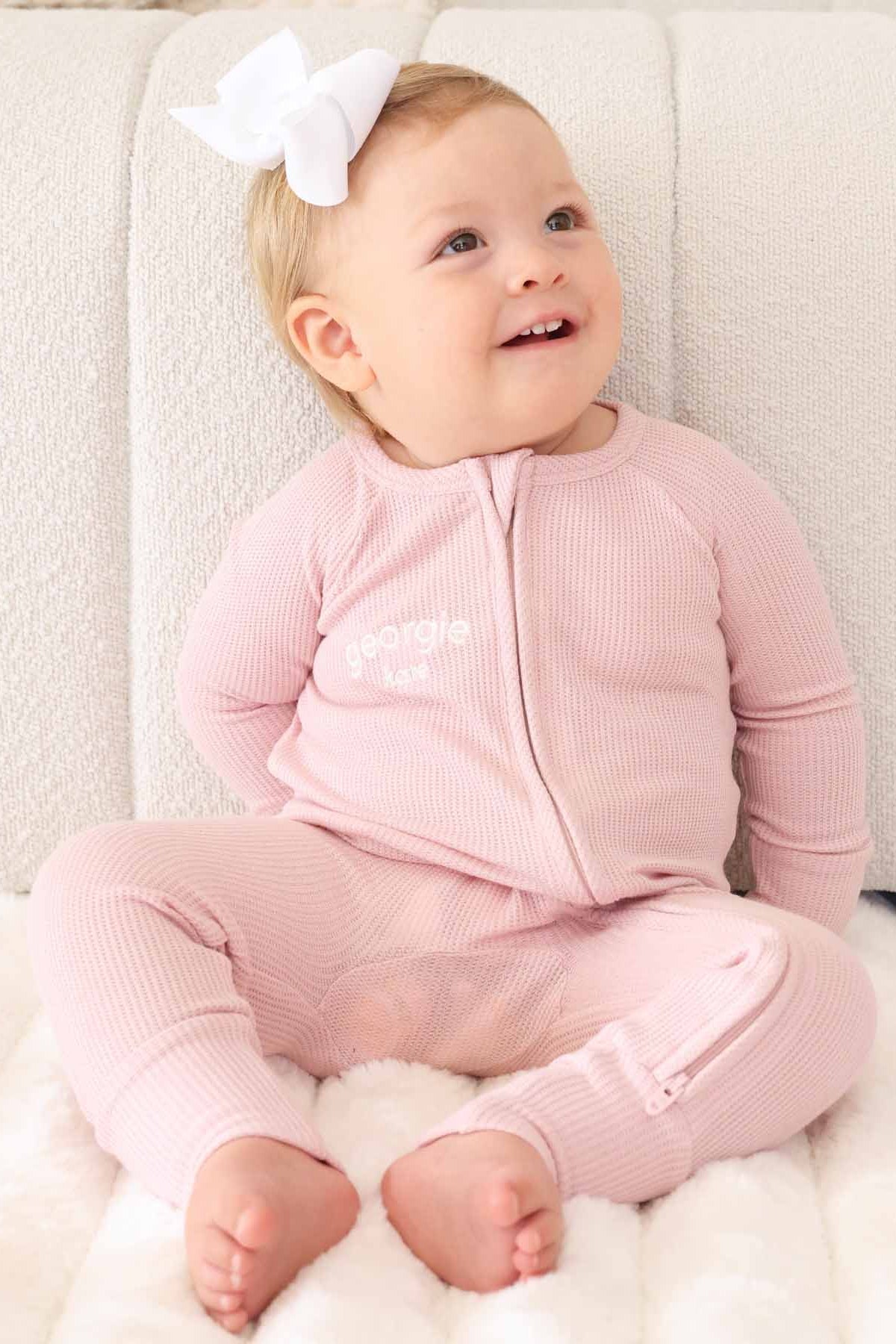 Embroidered Bamboo Waffle Convertible Zip Romper | Lotus