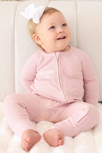 Embroidered Bamboo Waffle Convertible Zip Romper | Lotus