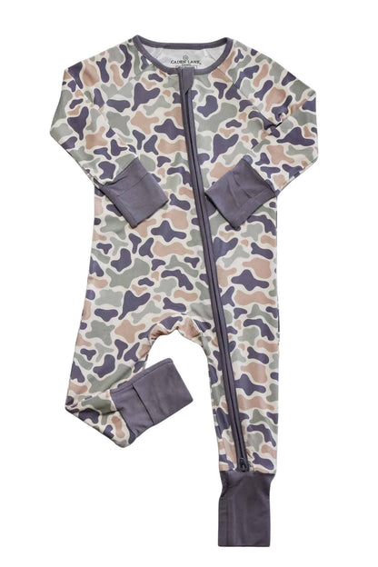 Convertible Bamboo Zip Romper | Camo Cutie