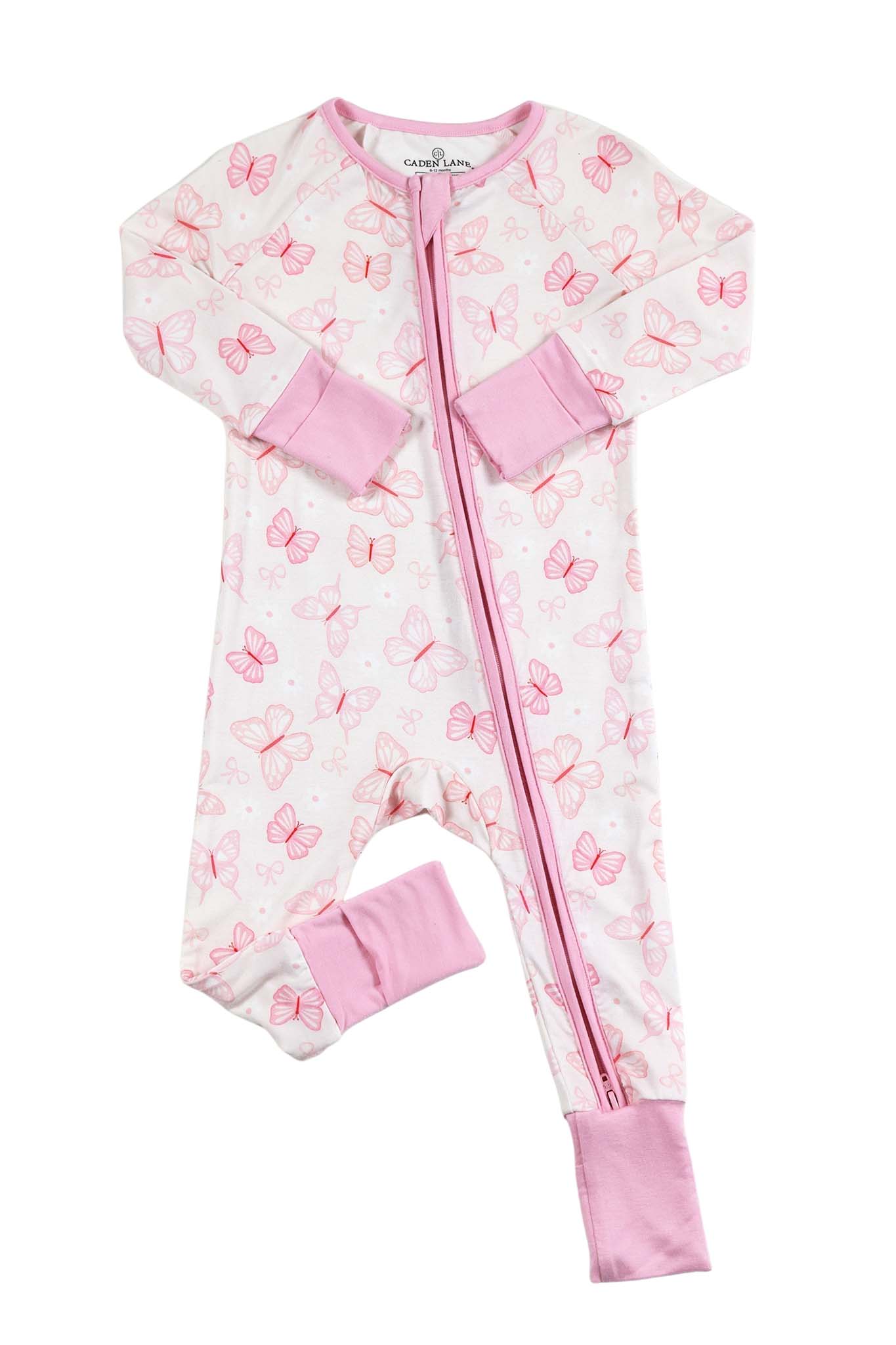 Convertible Bamboo Zip Romper | Blooming Butterflies