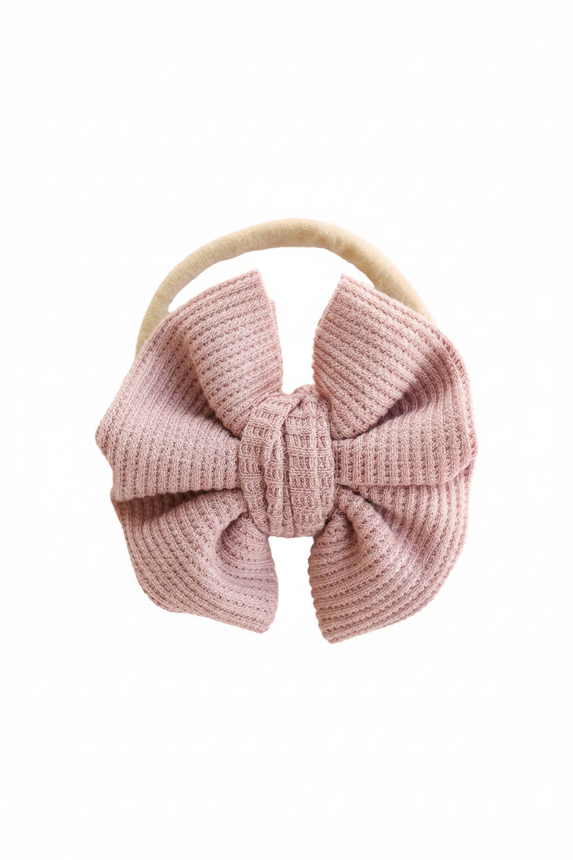 Bamboo Waffle Bow Headbands