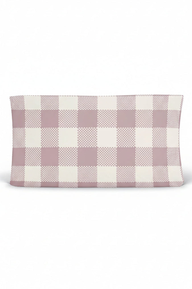 Big Check Changing Pad Cover | Rosy