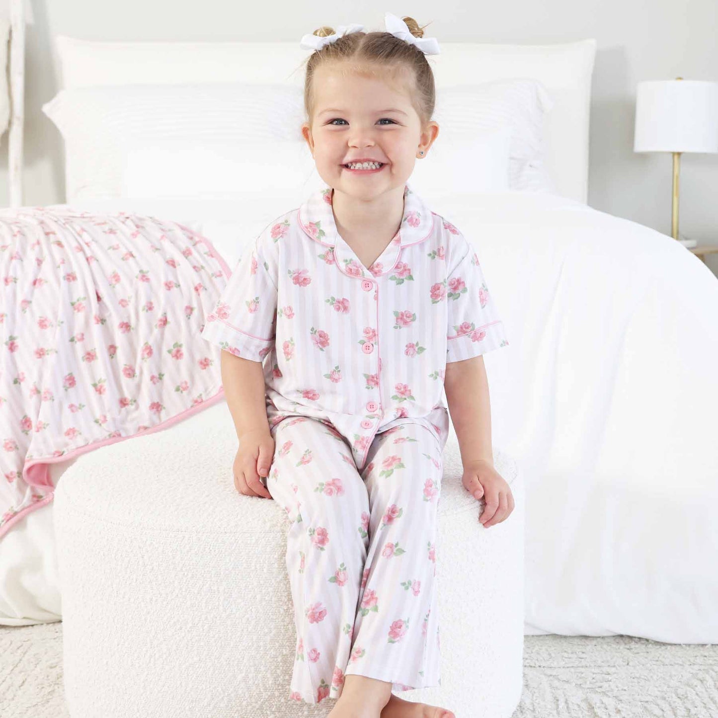 Girl's Two Piece Flare Lounge Set | Rosy & Cozy