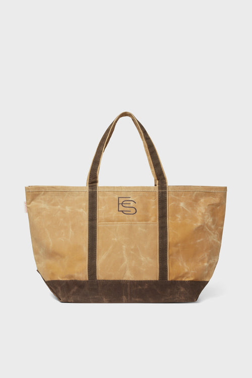 Bone Waxed Large Canvas Tote