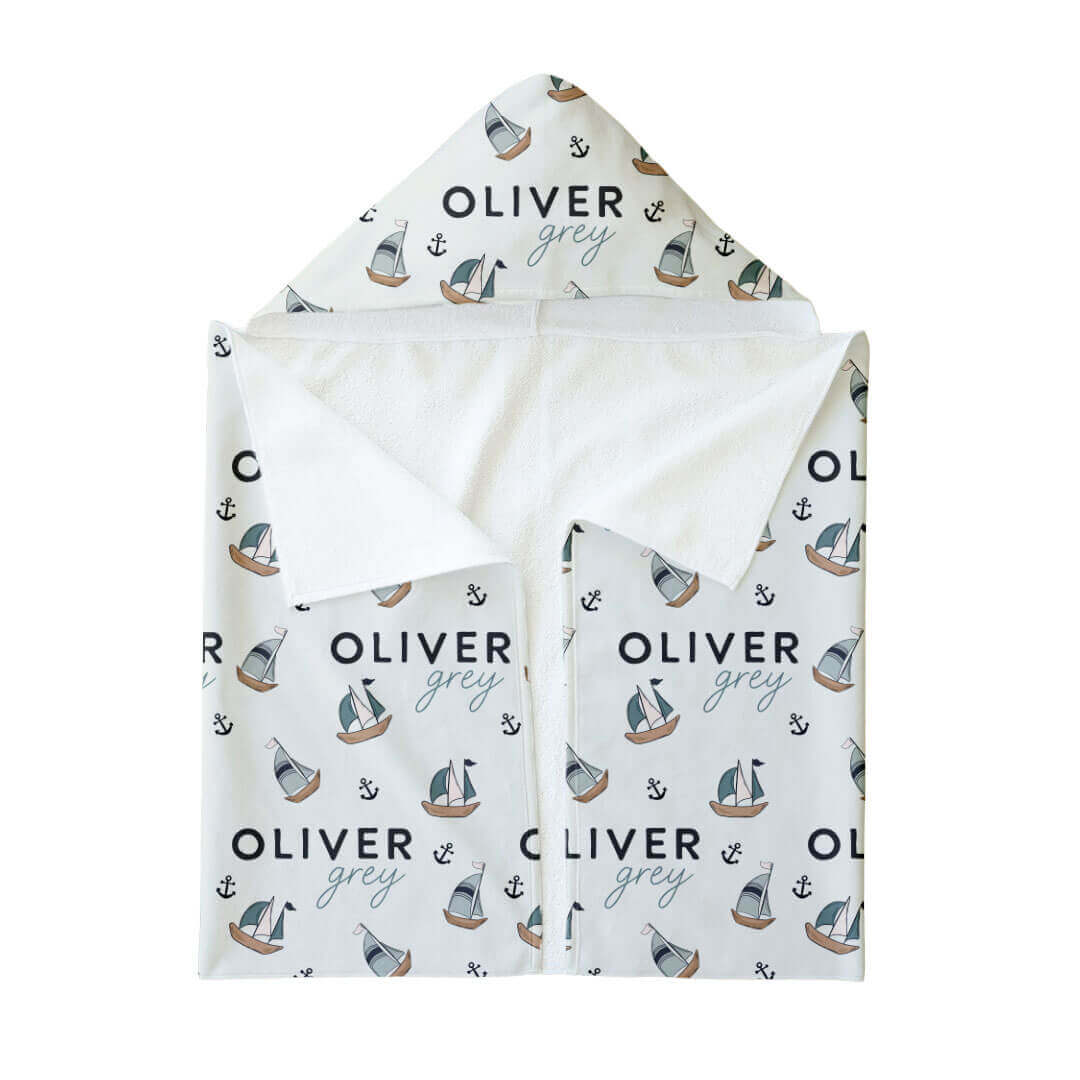 Personalized Hooded Towel | Set Sail