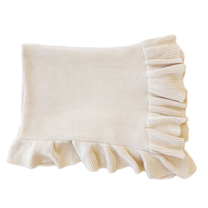Knit Blanket With Ruffle