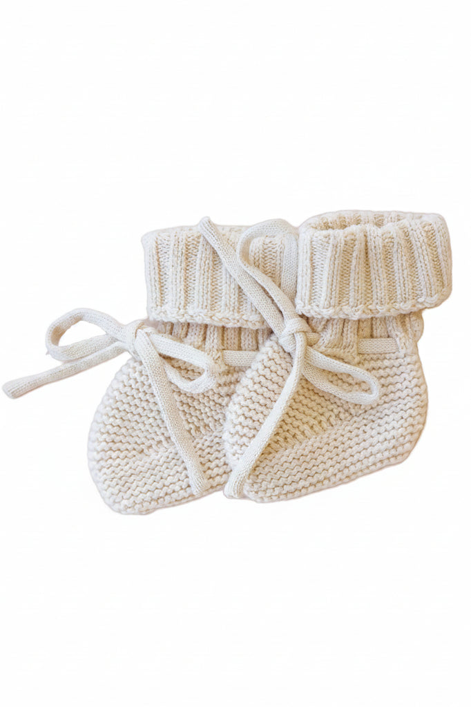 Knit Baby Booties | Sand