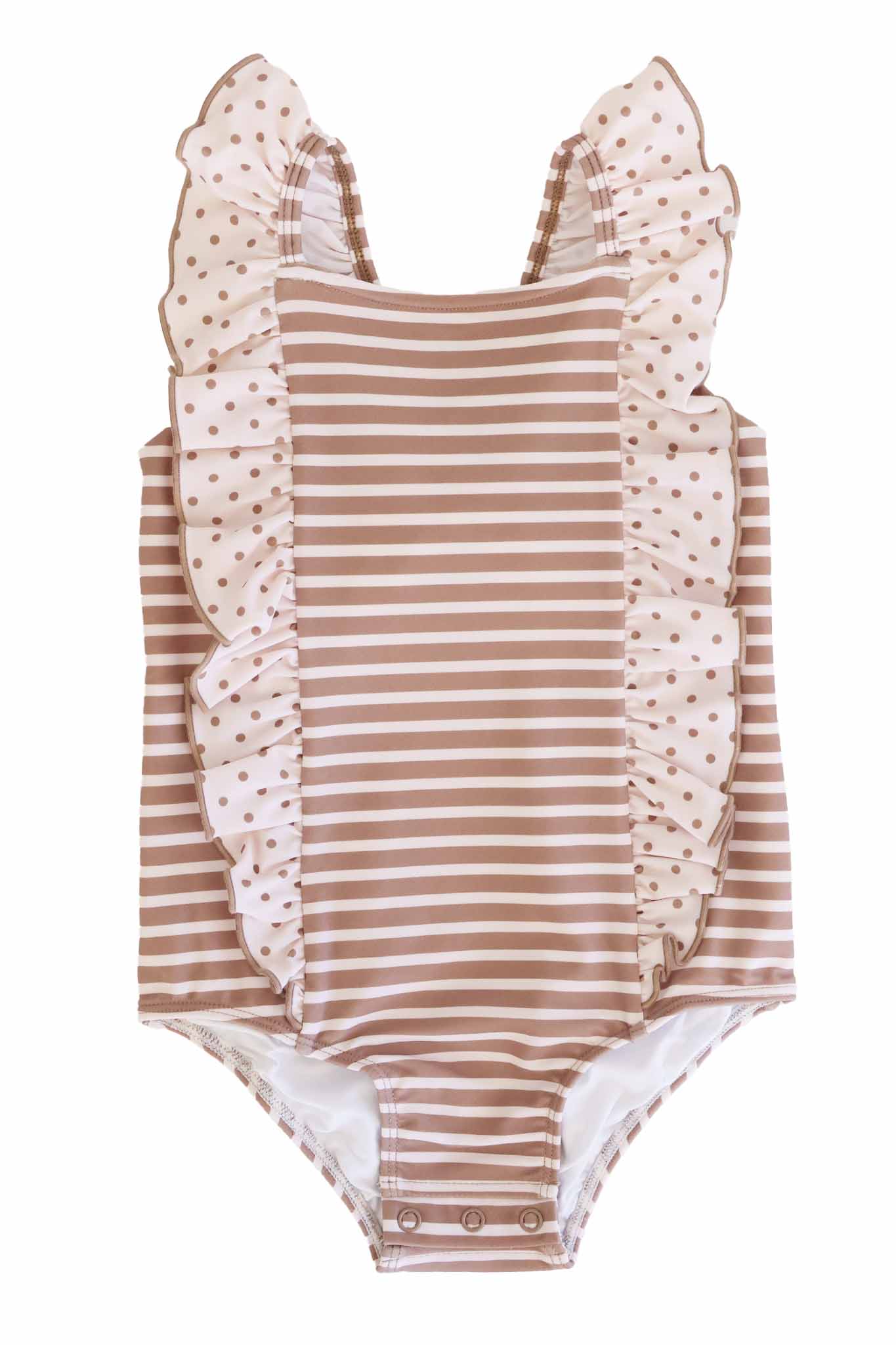 Double Ruffle Bow Back One Piece | Sandy Stripes