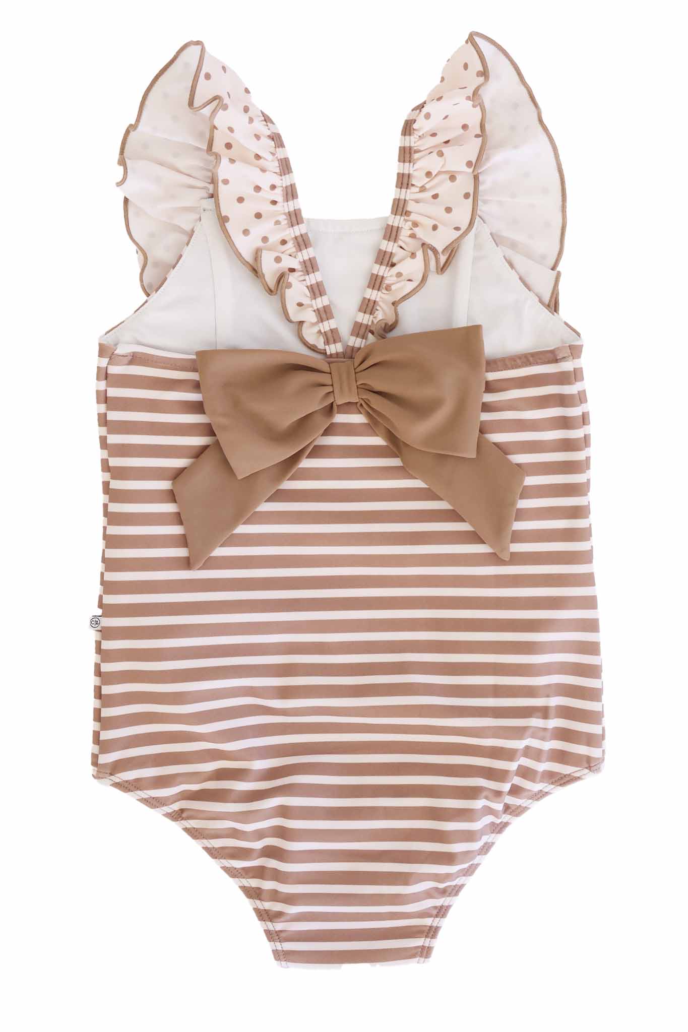 Double Ruffle Bow Back One Piece | Sandy Stripes
