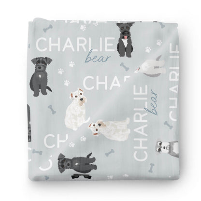 Personalized Baby Name Swaddle Blanket | Dog Breeds