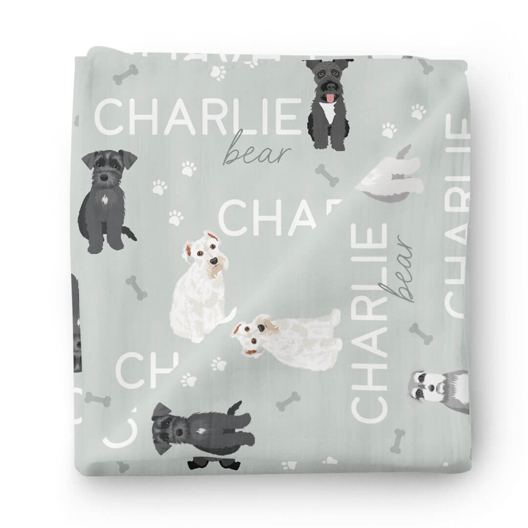 Personalized Baby Name Swaddle Blanket | Dog Breeds