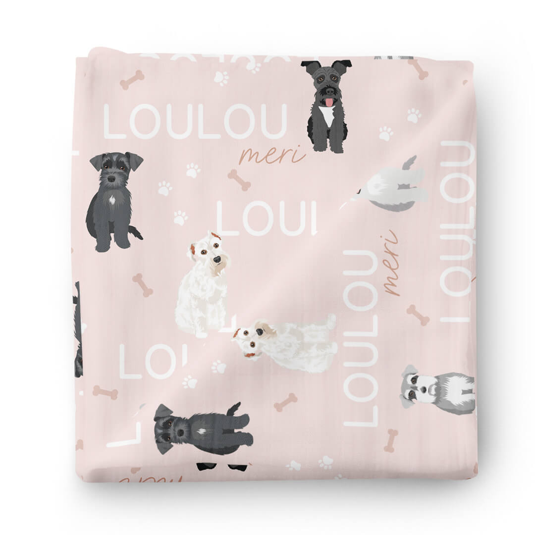 Personalized Baby Name Swaddle Blanket | Dog Breeds
