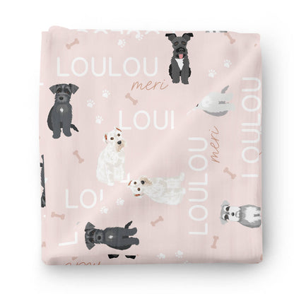 Personalized Baby Name Swaddle Blanket | Dog Breeds