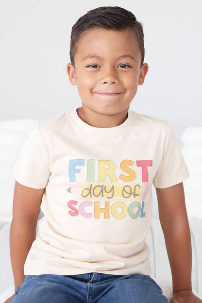 First Day of School Kids Graphic Tee | Natural