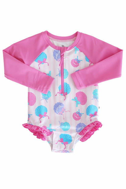 Long Sleeve Rash Guard with Front Zipper | Seaside Sweetie