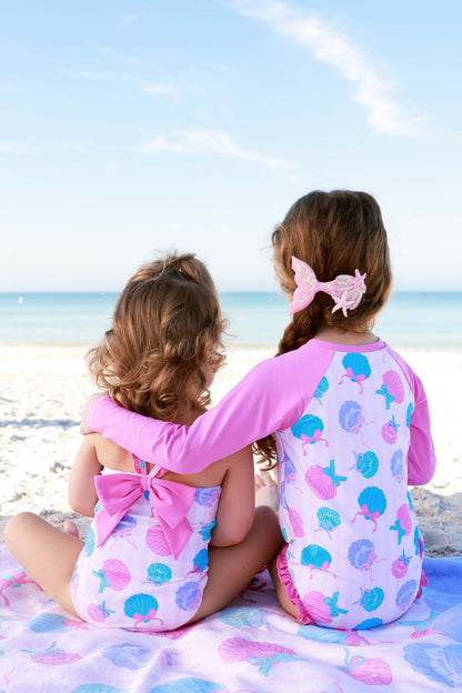 Long Sleeve Rash Guard with Front Zipper | Seaside Sweetie