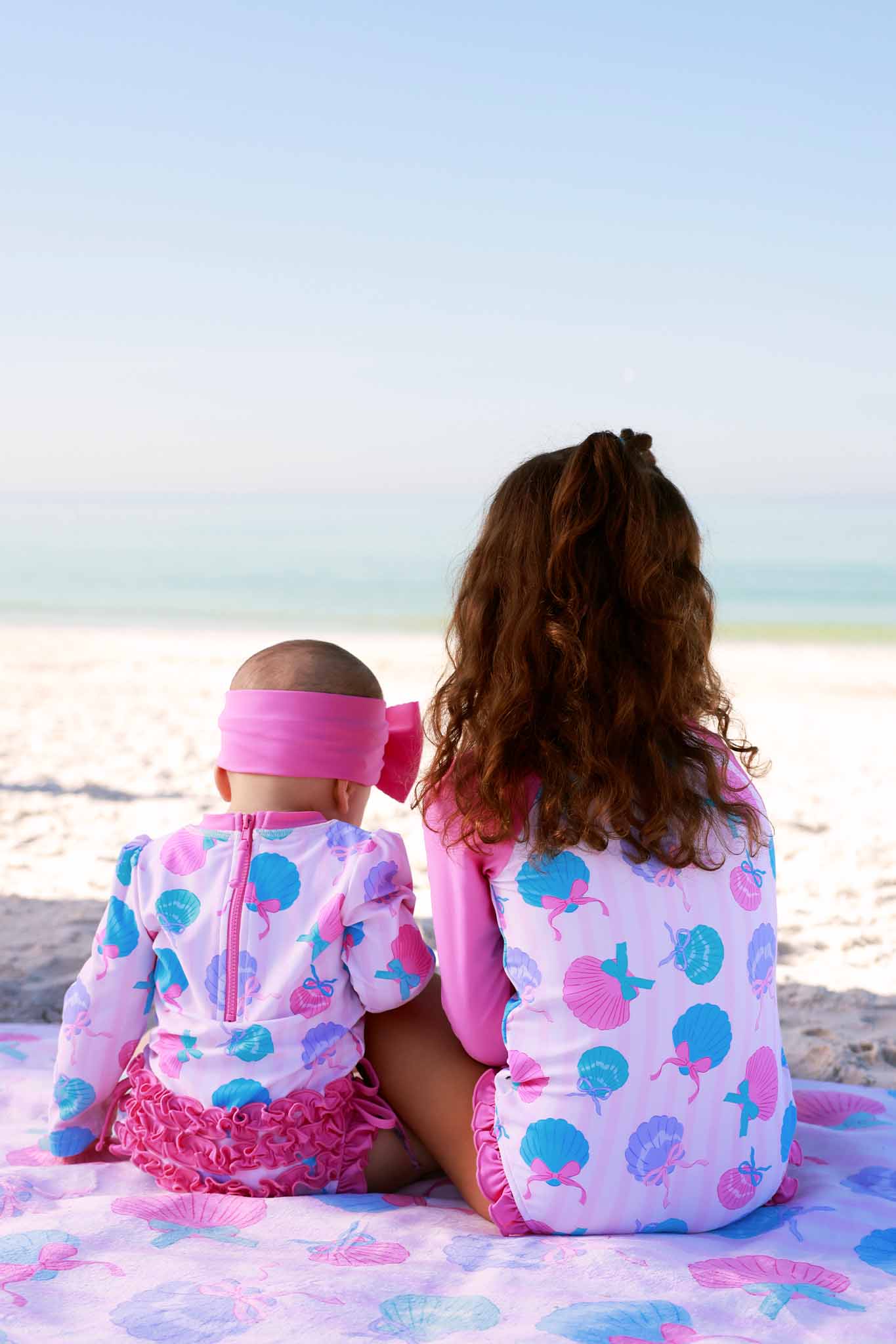 Long Sleeve Rash Guard With Ruffle Bottom | Seaside Sweetie
