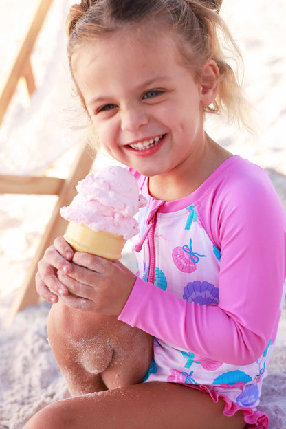 Long Sleeve Rash Guard with Front Zipper | Seaside Sweetie