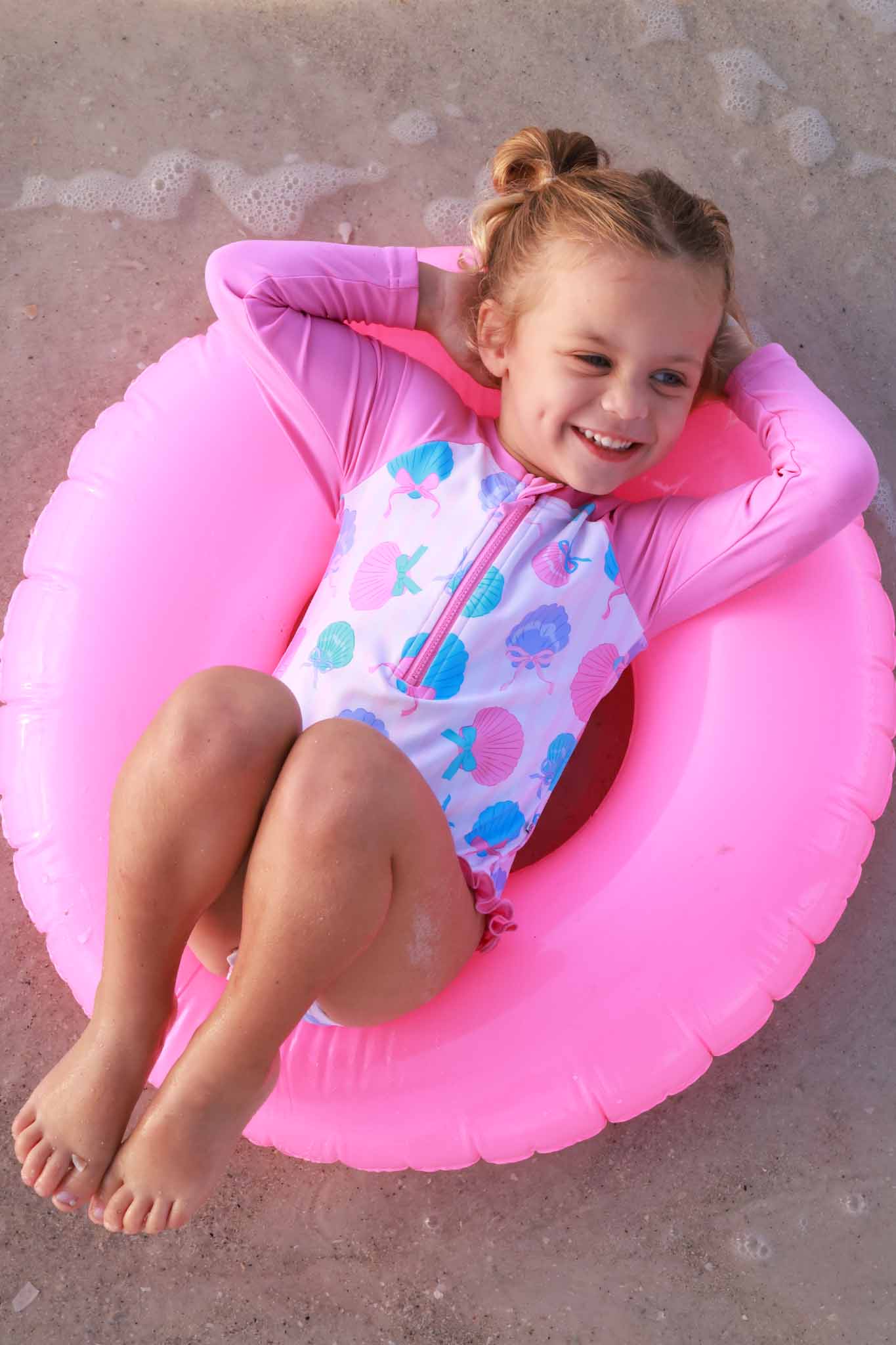 Long Sleeve Rash Guard with Front Zipper | Seaside Sweetie