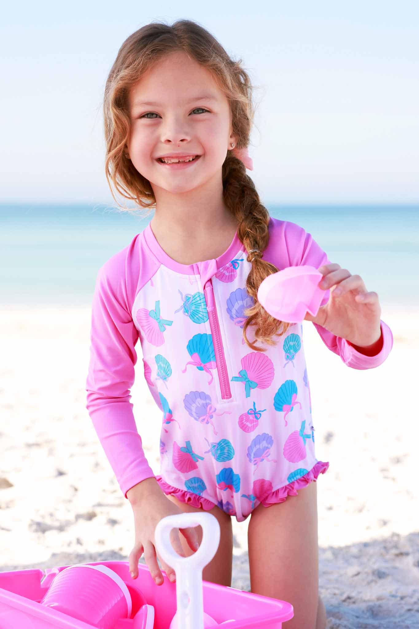Long Sleeve Rash Guard with Front Zipper | Seaside Sweetie