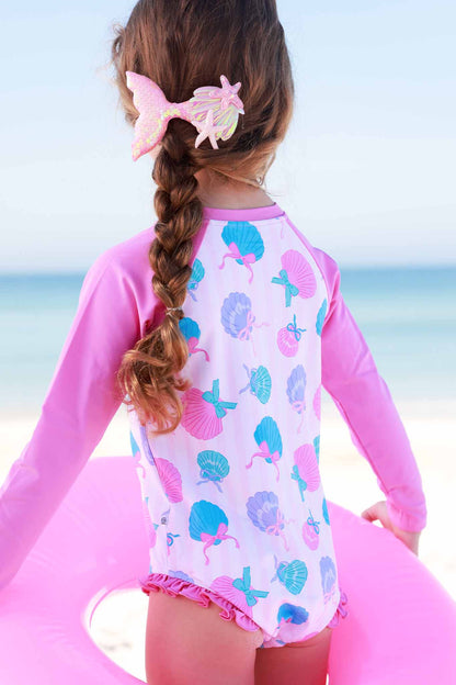 Long Sleeve Rash Guard with Front Zipper | Seaside Sweetie