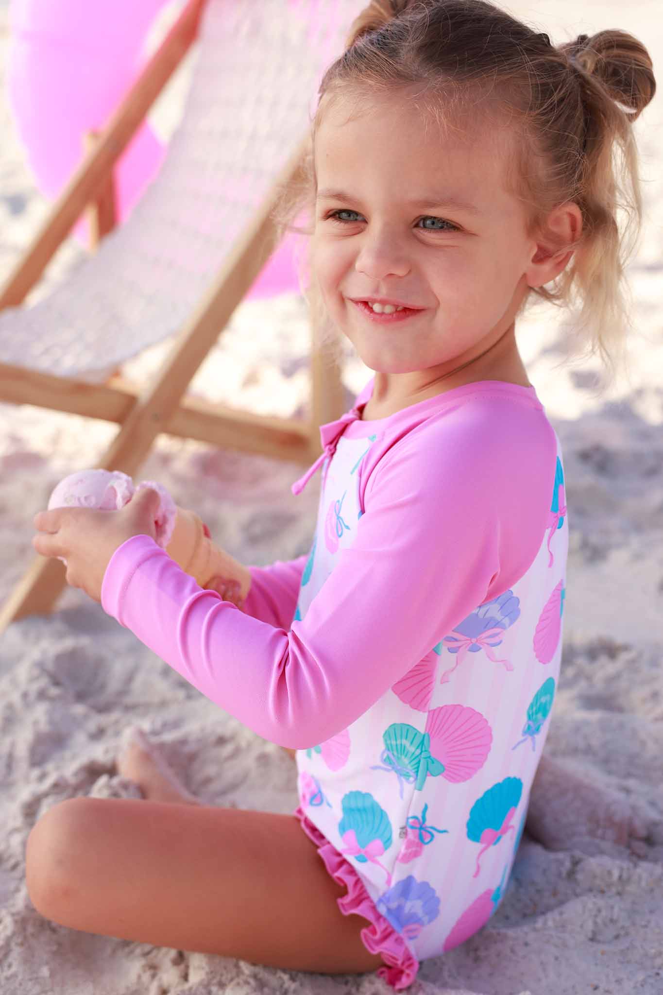 Long Sleeve Rash Guard with Front Zipper | Seaside Sweetie