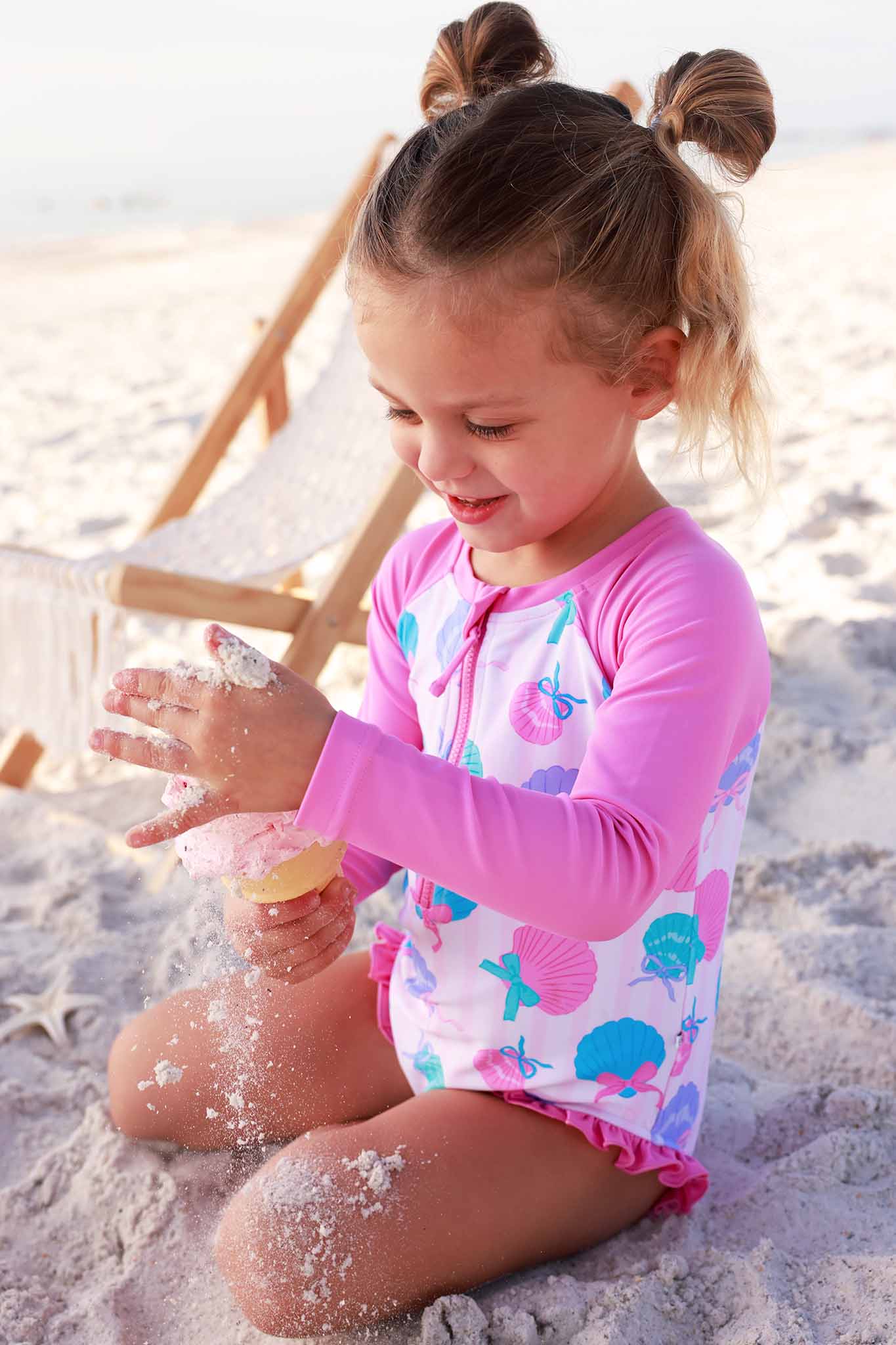 Long Sleeve Rash Guard with Front Zipper | Seaside Sweetie