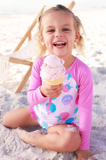 Long Sleeve Rash Guard with Front Zipper | Seaside Sweetie