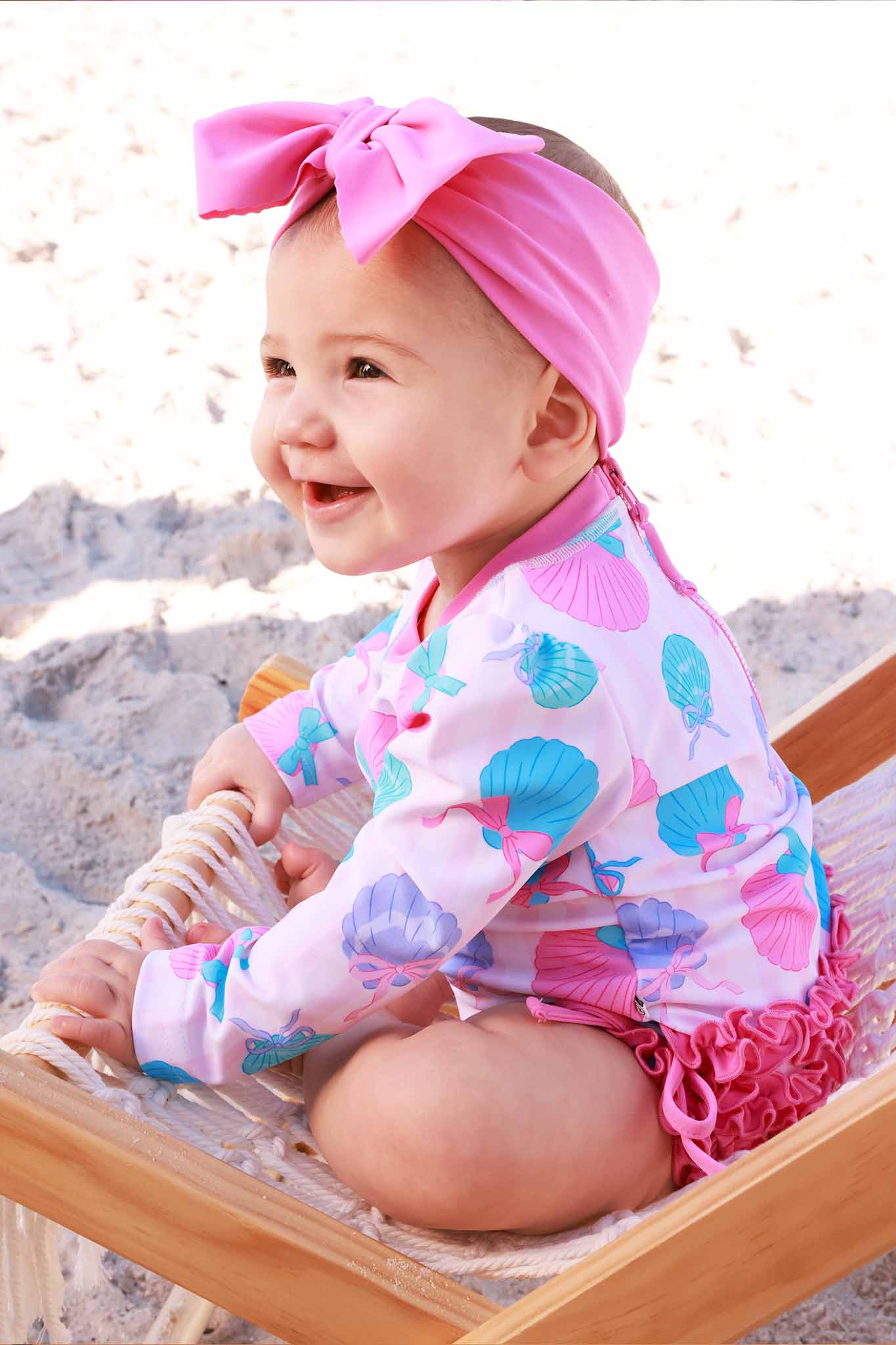 Long Sleeve Rash Guard With Ruffle Bottom | Seaside Sweetie