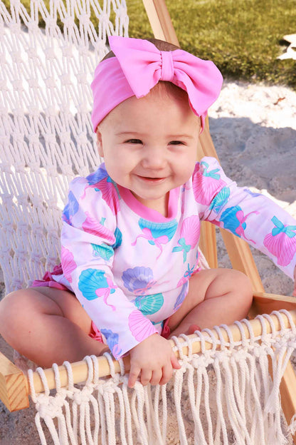 Long Sleeve Rash Guard With Ruffle Bottom | Seaside Sweetie