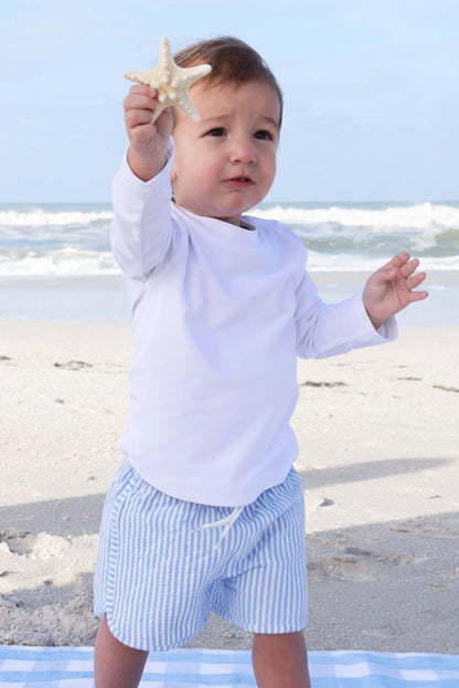 Boy's Swim Trunks | Seersucker Blue