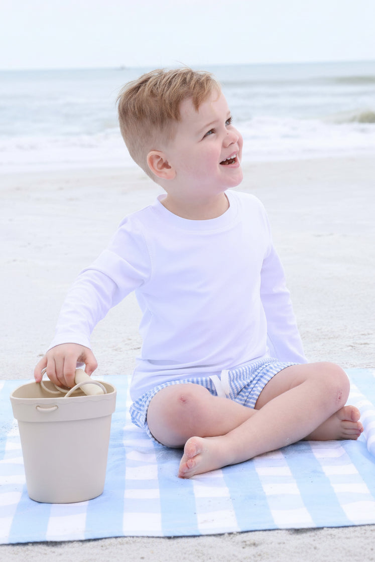 Boy's Swim Trunks | Seersucker Blue