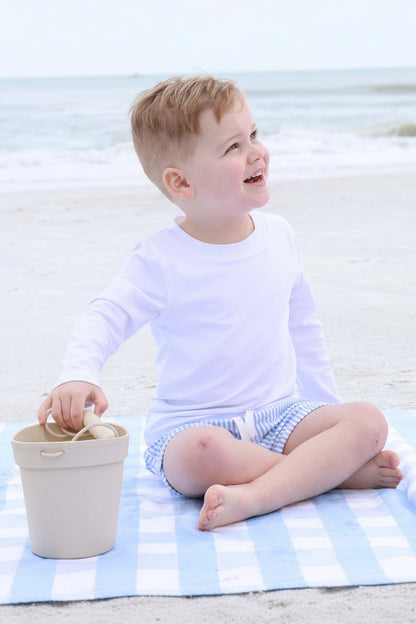 Boy's Swim Trunks | Seersucker Blue