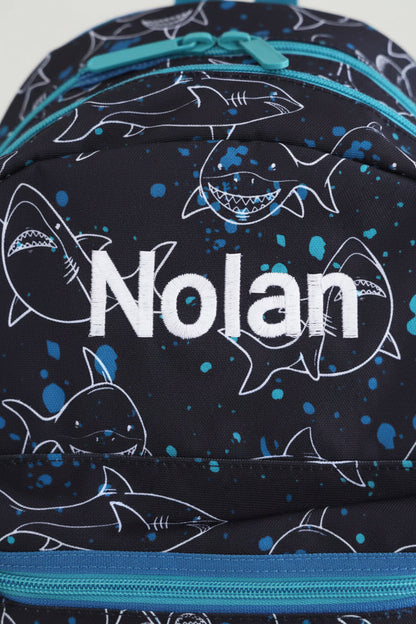 Kids Embroidered Backpack | Shark Attack