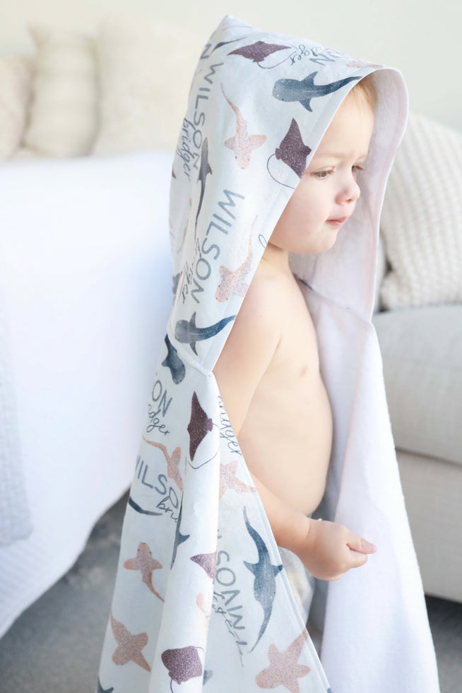 Personalized Hooded Towel | Fin Friends