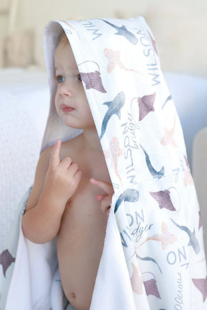 Personalized Hooded Towel | Fin Friends