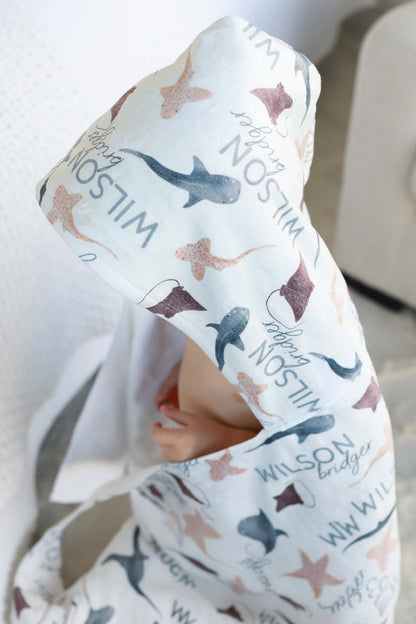 Personalized Hooded Towel | Fin Friends