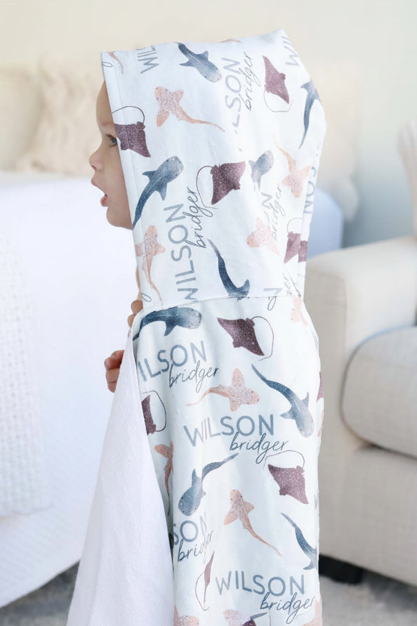 Personalized Hooded Towel | Fin Friends