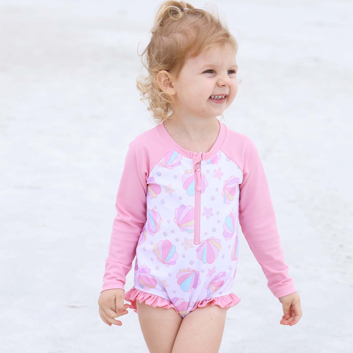 Long Sleeve Rash Guard with Front Zipper | Shell Yeah!