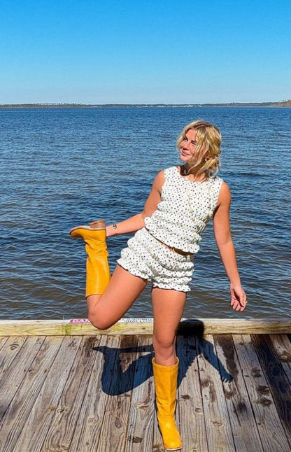 Tango White Polka Dot Shorts