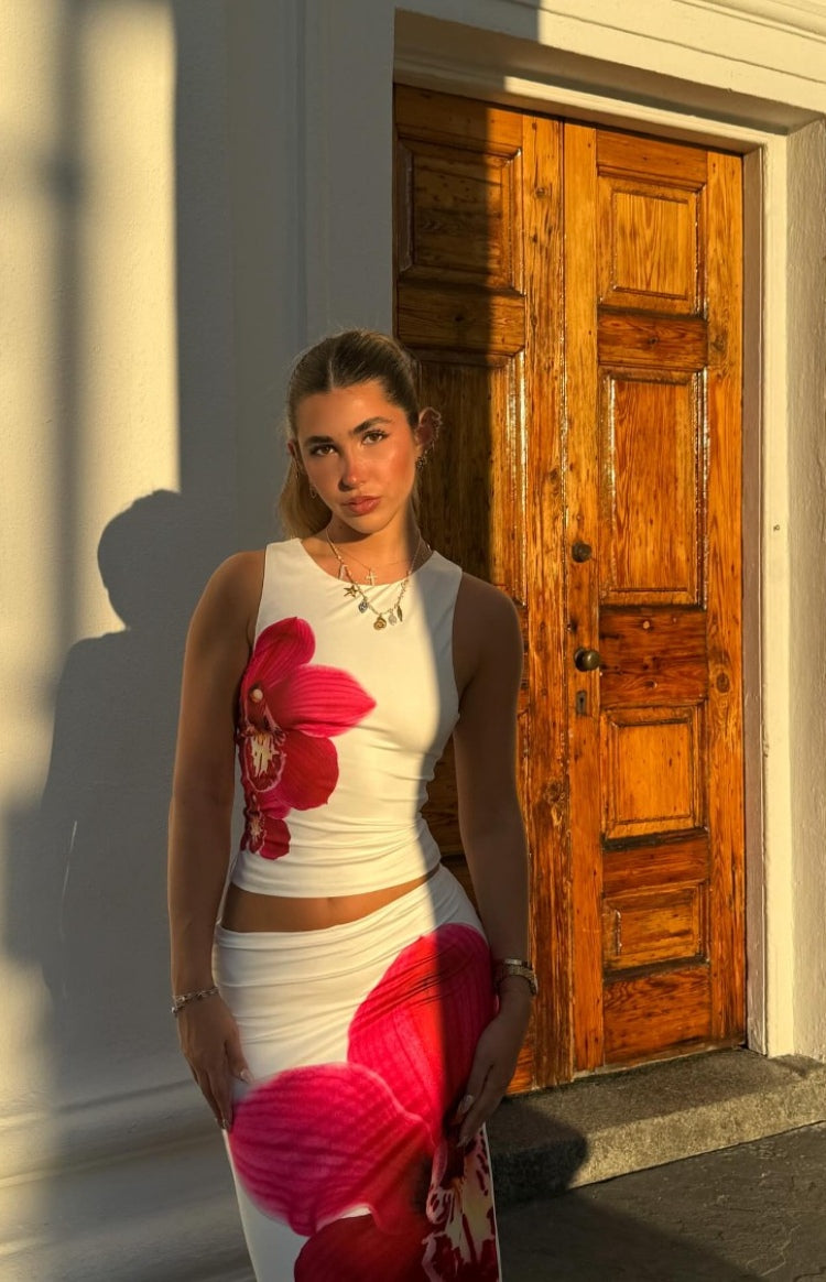 Payge White Orchid Maxi Skirt