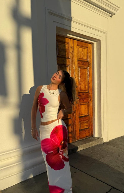 Payge White Orchid Maxi Skirt