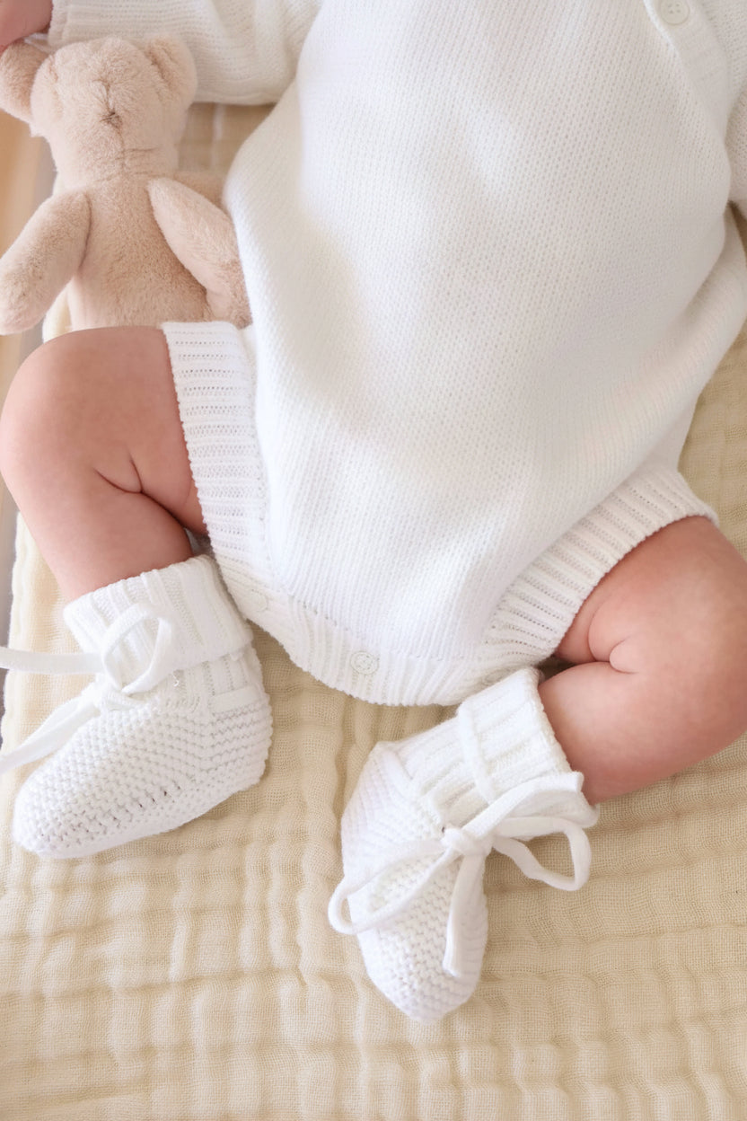 Knit Baby Booties | Snow