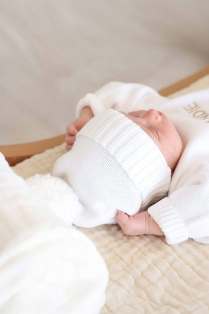 Knit Baby Pom Pom Beanie | Sweet Neutrals